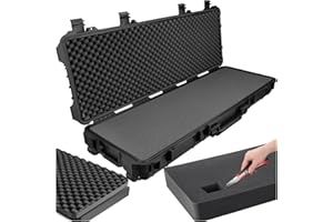 tectake® Caja de Armas largas, Maletin para Rifle, Armas, Carcasa Rígida, Airsoft Armas, Caza, Escopeta de Perdigones, Carabina, Francotirador - Negro
