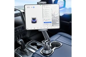 eSamcore Tablet Holder for Car, for iPad Cup Holder Car Mount with 1.57" Depth Large Clamp 15" Height Adjustable for iPad Holder for Car for 6"-12.9" Cell Phone iPhone iPad Pro Travel Accessories