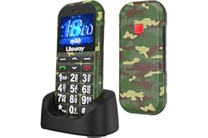 CHAKEYAKE GSM Telephone Portable Senior Débloqué avec Grosses Touches, Téléphone Portable Senior Basique, Téléphone Portable Personnes âgées avec Batterie 1800 mAh, Bouton SOS, Station de Charge USB C