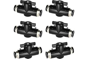 QIYICHE 6 Stück Pneumatik Steckverbinder 6mm, Hohe Härte Druckluft Steckverbinder, Pneumatik Steckverbinder, Zum Verbinden, Steuern von Pneumatikschläuchen (6 mm)