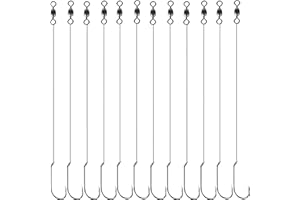 JSHANMEI Fishing Hook Wire Leader Rigs-12pcs Trace Wire Leader Rigs Nylon Coated Wire Line Baitholder Fishing Hooks Swivel Fishing Lure Bait Rigs Saltwater Freshwater Fishing Tackle