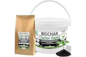 HYDROPLANETE - BIOCHAR pour Jardin - Charbon Végétal Sachet 250g 400g Seau 1kg 2kg 4kg 6kg Sac 25kg | pour une Agriculture Saine, Biologique, 100% Naturel, Fabriqué en France