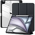 Mastten for iPad Air 13 inch Case (M3 2025 / M2 2024) / iPad Pro 12.9 inch Case (6th/5th/4th/3rd Generation 2022/2021/2020/2018), Built-in Pencil Holder & Auto Wake/Sleep, Clear Back Shell, Black