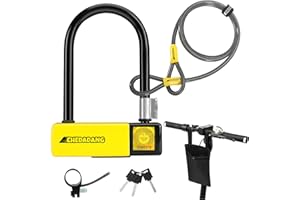 CHEDADANG Antivol en U, Antivol Trotinette Electrique avec 1,2m Câble, 15 mm Robuste Antivol de Vélo avec 10mm x4ft Câble Flexible à Double Boucle, 3 Clés de Haute Sécurité, pour Vélo et trotinette electrique