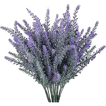 Kunstblume Lavendel mit 15 violetten Rispen 50 cm: Amazon