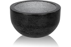 Linkidea Bol à savon de rasage en marbre 100% naturel, rainures internes pour une mousse maximale, pierre isolée pour une expérience de rasage luxueuse à chaud, cadeau pour mari, papa (Noir)