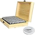 Maifa Coin Storage Box, 50/100PCS Wooden Coin Holder Case with Round Coin Capsules Plastic Coin Organizer Coin Protection Box for Coin Collectors 18mm/21mm/25mm/27mm/30mm