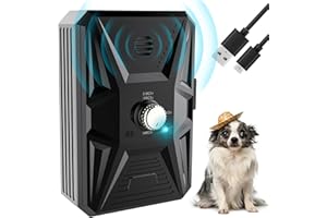 BUBBACARE Ultrasuoni per Cani, Dispositivo Antiabbaio ,3 Livelli Regolabile Frequenza Dispositivo Controllo Antiabbaio, 33 Piedi Ultrasuoni Deterrente Anti-Abbaio per Cani Antiabbaio per Interni ed Esterni