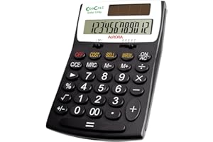 BEST PRICE SQUARE Aurora Ecocalc Ec505 12-Digit Desktop Calculator - Black