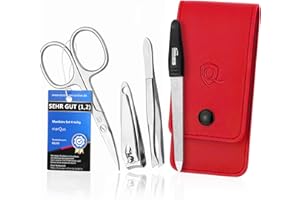 marQus Set de manucure 4 pièces, Kit de voyage avec lime de Solingen Set de soins des ongles et ciseaux à ongles