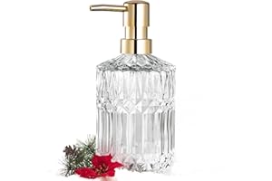 EMPO Dozownik mydła z przezroczystego szkła z pompką z tworzywa sztucznego ABS, dozownik balsamu do kuchni, łazienki (przezroczysty)