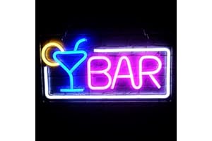 EXOOHOUO Neon Bar Sign - Dimmable Bar Neon Signs for Wall Decor, 16.5 * 8.7'' USB Powered Business Led Sign Beer Cocktail for Home Bar,Party,Club,Bistro,Man Cave,Birthday Gifts(Pink)