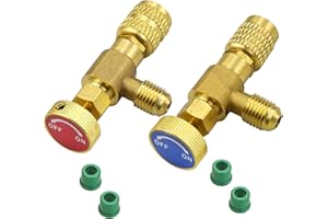 Exsbtay 2 Pezzi Valvola di Sicurezza per Liquidi, Refrigerante, per Adattatori R22/ R410 e Connettori, Flusso Aria Condizionata