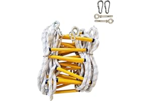 PHONME Feuerleiter, Notleiter, Rettungsseilleiter, Strickleiter Fluchtleiter Mehrzweckleiter Sicherheitsleiter Feuerleiter Mit Höhensicherheit, Perfekt Für Fenster Und Balkon, Mit Hak(Size:3m)