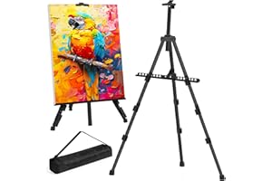 VAIIGO Chevalet pliable réglable 153 cm, chevalet métal pour peinture et affiche de mariage