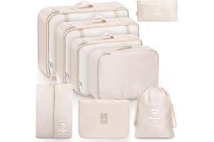 MURISE 8 Teilige/6 Teilige Packing Cubes, Kleidertaschen, Koffer Organizer für Urlaub und Reisen, Packwürfel Set Reise Würfel, Ordnungssystem für Koffer