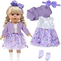 Puppenkleid Für 45,7 Cm Puppen - Blumen-Tüllkleid Mit Zubehör Zum Verkleiden