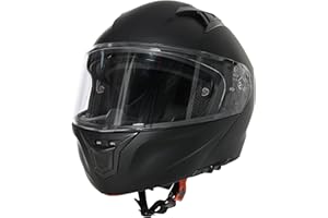 HOMCOM Casco Moto Integrale con Visiera Esterna e Parasole, Slot per Bluetooth e ECE R22, Taglia M 57/58cm, Nero
