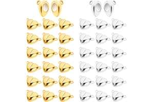 DSLSQD 40 cierres magnéticos en forma de corazón para hacer joyas, cierres y cierres magnéticos para collares, pulseras, accesorios de joyería (dorado, plateado)