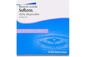 ‎BAUSCH + LOMB Bausch + Lomb SofLens Daily Disposable Tageslinsen, sphärische Kontaktlinsen, weich, 90 Stück,BC 8.6 mm / DIA 14.2 / -2.00 Dioptrien