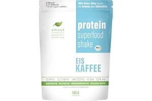 SMNUT SMARTEST NUTRITION smnut Protein Superfood Shake Ice Cream Coffee | Organic Vegan Premium Protein Powder | 100% Natural: No Added Flavours or Sweeteners | Lactose and Gluten Free | 500 g