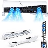 NexiGo PS5 İnce Yatay Stand, Sessiz Gelişmiş Soğutma Fanı, Ayarlanabilir Hız, [D&uuml;ş&uuml;k G&uuml;r&uuml;lt&uuml;], [Otomatik A&ccedil;ma/Kapama], USB 3.