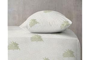 BANZAII TEXTILE INNOVATOR ONLINE Banzaii Coprimaterasso Singolo Anallergico Antiacaro e Traspirante, Aloe Vera - Elasticizzato con Angoli - 80/90 cm x 190/200 cm, Made in Italy