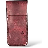 Hakiki Deri Minimal Kalemlik (Bordo)