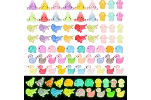 Zidoley Juego de 78 Mini Animales de Resina, Miniatura Colorida Resina Mini Figuras Luminosas Coloridas Pequeñas Figuras Animales Pequeñas Animales Pequeños Animales Luminosos para Decoración (78)