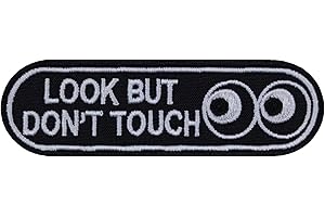 EXPRESS-STICKEREI Toppa ricamata da applicare con ferro o cucitura: Look - non toccare Bad Girl Divertente Patch donna Dire divertente iron-on immagini regalo donne Applicazione - 30x100mm