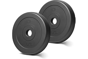 KK Vinyl Weight Plate Set. 1 Inch Vinyl Weight Disc Pair. 2 x 2.5kg, 5kg or 10kg Barbell Weight Plates. Dumbbell Plates for Home or Gym Training or Weightlifting.