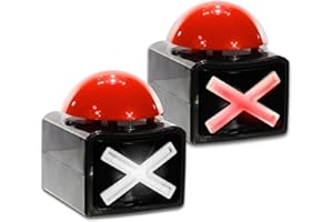 Bada Bing 2er Set XL Buzzer Button mit Sound und Lichteffekten - Perfekt für Quizabende und Partyspiele - Zubehör Quiz Games - Batteriebetriebener Alarmknopf Spielabende und Spielshows Party Spiel