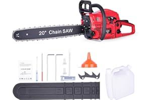 YKGUTILU 58CC Gas Chainsaw, 20 Inch Power Chain Saw, 2-Cycle Handed Petrol Chainsaws Gasoline Chainsaws Garden Tool for Cutting Trees, Wood, Outdoor Home Garden and Farm Use