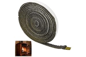 JCSJK Flat Stove Rope, Self Adhesive Fiberglass Fireplace Tape, Heat Resistant Sealant Strip, Fire Rope for Wood Burning Stove Oven Door Chimney (10mm Wide, 3 Metre Length)