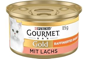PURINA TIDY CATS Purina GOURMET Gold Raffiniertes Ragout, köstliches Katzennassfutter, fein geschnetzelte Stückchen, Katzenfutter nass, 12er Pack (12 x 85 g Dose)