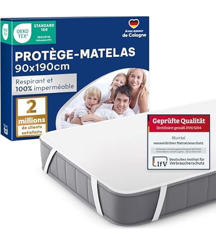 Protège-matelas En Feutre - 90 X 200 Cm - Antidérapant, Respirant - Fabriqué En Allemagne - Pour Prolonger La Durée De Vie Du Matelas