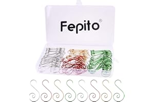FEPITO 120 Pz Gancio per Ornamenti Natalizi in Acciaio Inossidabile Perfetti per Decorazioni per Alberi di Natale Artigianali, 4 Colori