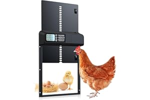 COZION Automatic Chicken Coop Door, Chicken Coop Door Opener with Anti-Pinch Design, with Timer and LED Display, Chicken Coop Door Timer Control Opener/close Manual & Timer Mode for Poultry Auto Coop Doors
