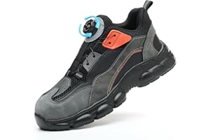 SmoothPace Arbeitsschuhe Herren Sicherheitsschuhe Damen Leicht rutschfeste Stahlkappenschuhe Bequeme Atmungsaktive Safety Shoes Mit Drehverschluss 37-46 EU