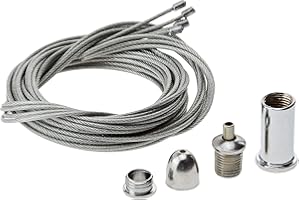 Jandei - Universal Suspension Kit, 4 Steel Cables of 1 Meter, with Accessories Included (Screws, Plugs, Washers), for Installation of LED Panels and Other Ceiling Products
