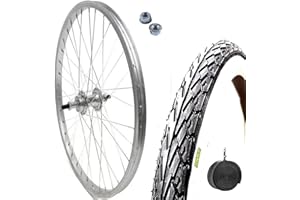 ECOVELO Jante arrière 28 x 1,75 + pneu blanc noir 700 x 35 C + caméra | Roue 622 x 20 pour vélo 7 vitesses
