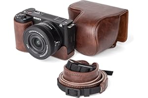 MUZIRI KINOKOO Etui do Aparatu Sony ZV-E10 II - Skórzane PU Etui Ochronne dla Sony Alpha ZV-E10 z Obiektywem 16-50mm, Zdejmowana Torba z Paskiem na Ramię