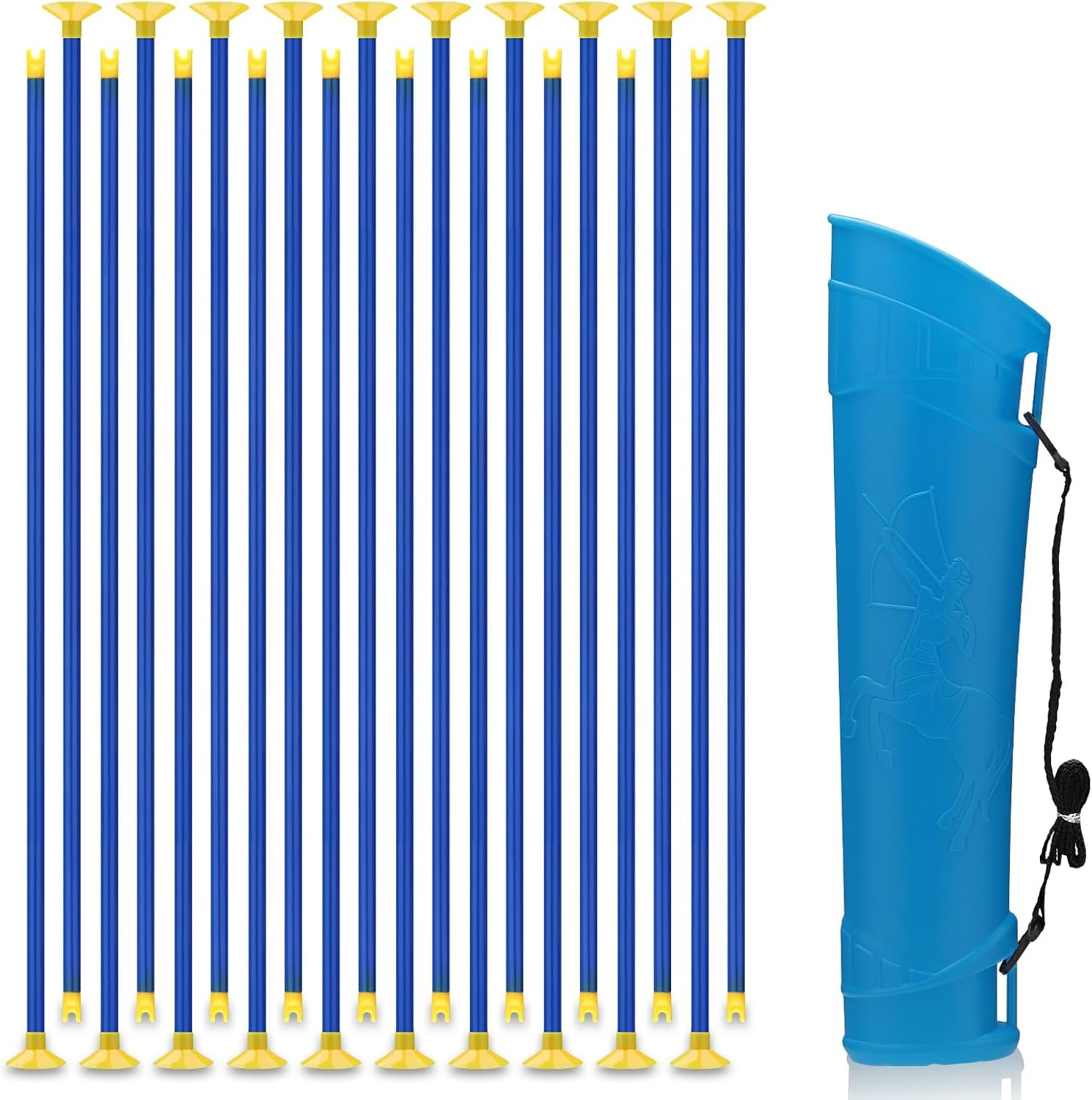 Huiguli Flechas Ventosa, 20 Piezas Arco y Flechas de Juguetes con Carcaj, 42 cm, Accesorios de Tiro con Arco, Plástico Entrenamiento Tiro para Niños y Niñas