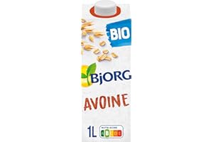 BJORG - Boisson Végétale Avoine - Boisson Bio Sans Sucres Ajoutés et Pauvre en Matières Grasses - 1 L