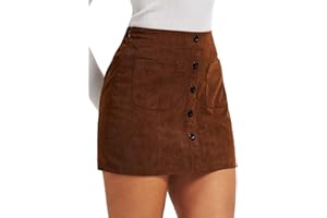 TZLDN Women Mini Skirts Corduroy Pencil Skirts with Pockets Short Skirt A Line Skirt for Autumn Winter Business Casual