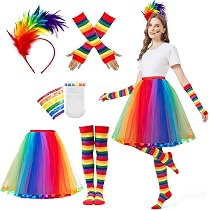 Damen Rock Mit Blütenblatt-Lagen – Regenbogen Tutu Für Weihnachten, Festival & Party
