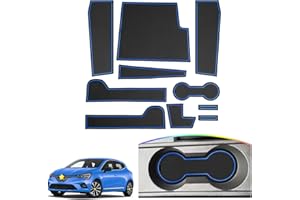 SKTU Tapis de Porte en Caoutchouc antidérapant - Porte-gobelet - Tapis de Rangement - Tapis de Fente de Porte pour Clio 5 2020-2024 - Bleu