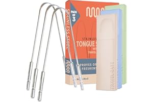 MasterMedi tongue raschietto pulitore (set di 3 (con custodia da viaggio))