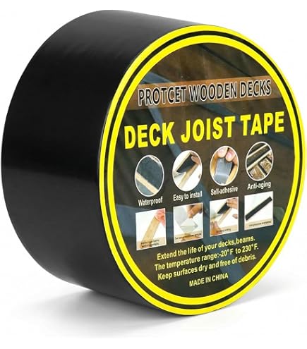 LANUCN Hout knipperende tape voor dek, terrastape voor waterdicht buitengebruik, balkenband voor het stoppen van water/vochtrot en frameverwering (5 cm x 15 m x 1 rol