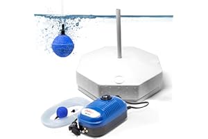 VIALIA Eisfreihalter Gartenteich Komplettset MK-9501, Styropor Eisfreihalter mit Lüftungsrohr, 1-Wege Belüftungspumpe und Zubehör, für einen eisfreien Teich im Winter